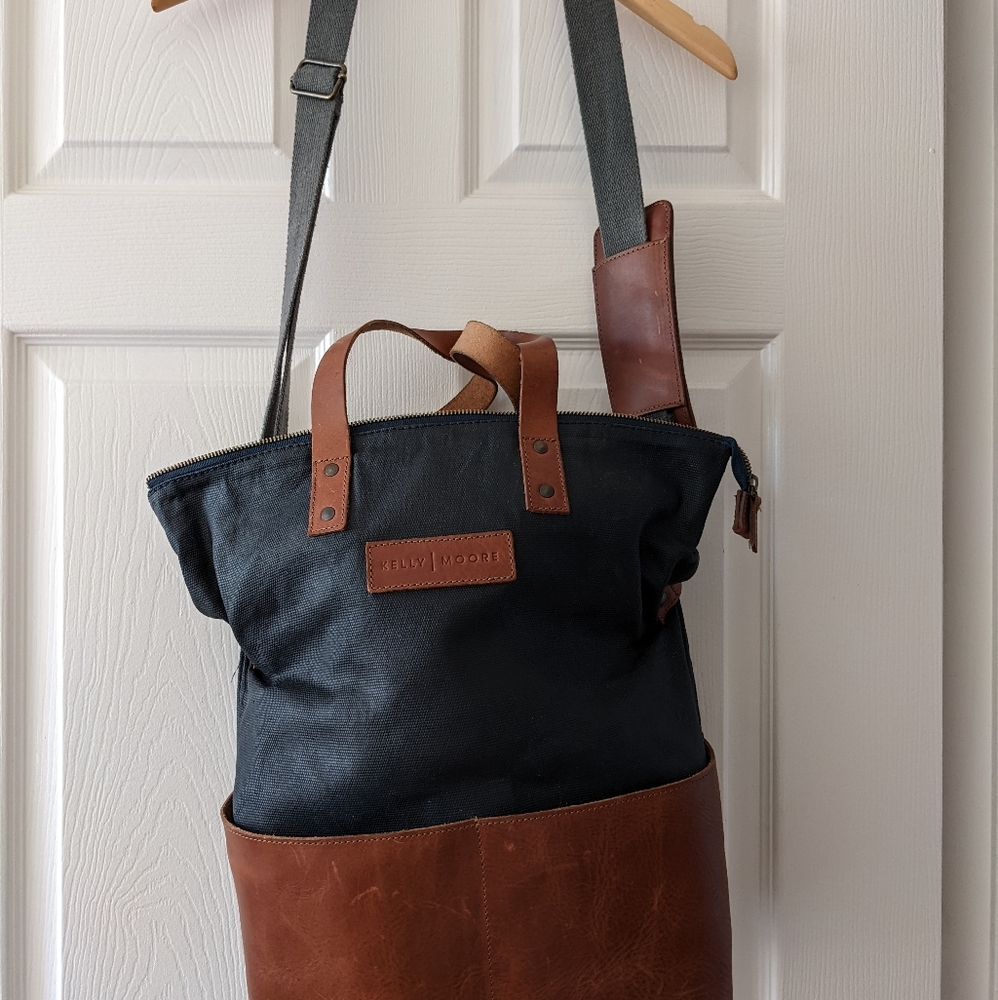 Kelly Moore The Collins 3.0 - Canvas + Leather Backpack Tote /Camera Bag